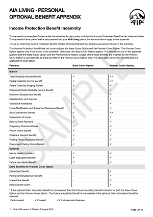 Income Protection Indemnity Policy Wording