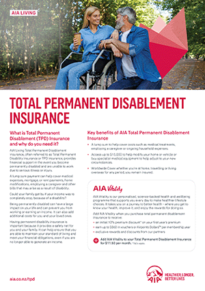 Total Permanent Disablement Insurance Brochure